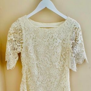 Anthropology White Lace Dress